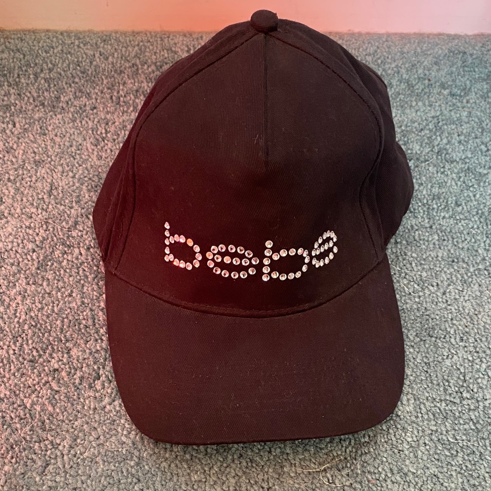 Bebe Black Cap with Rhinestone Embellishment - Picture 9 of 17